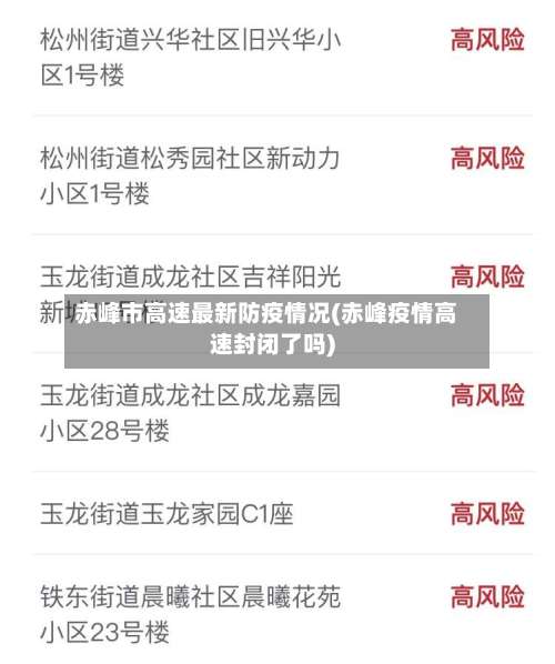 赤峰市高速最新防疫情况(赤峰疫情高速封闭了吗)-第1张图片