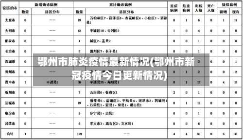 鄂州市肺炎疫情最新情况(鄂州市新冠疫情今日更新情况)-第1张图片